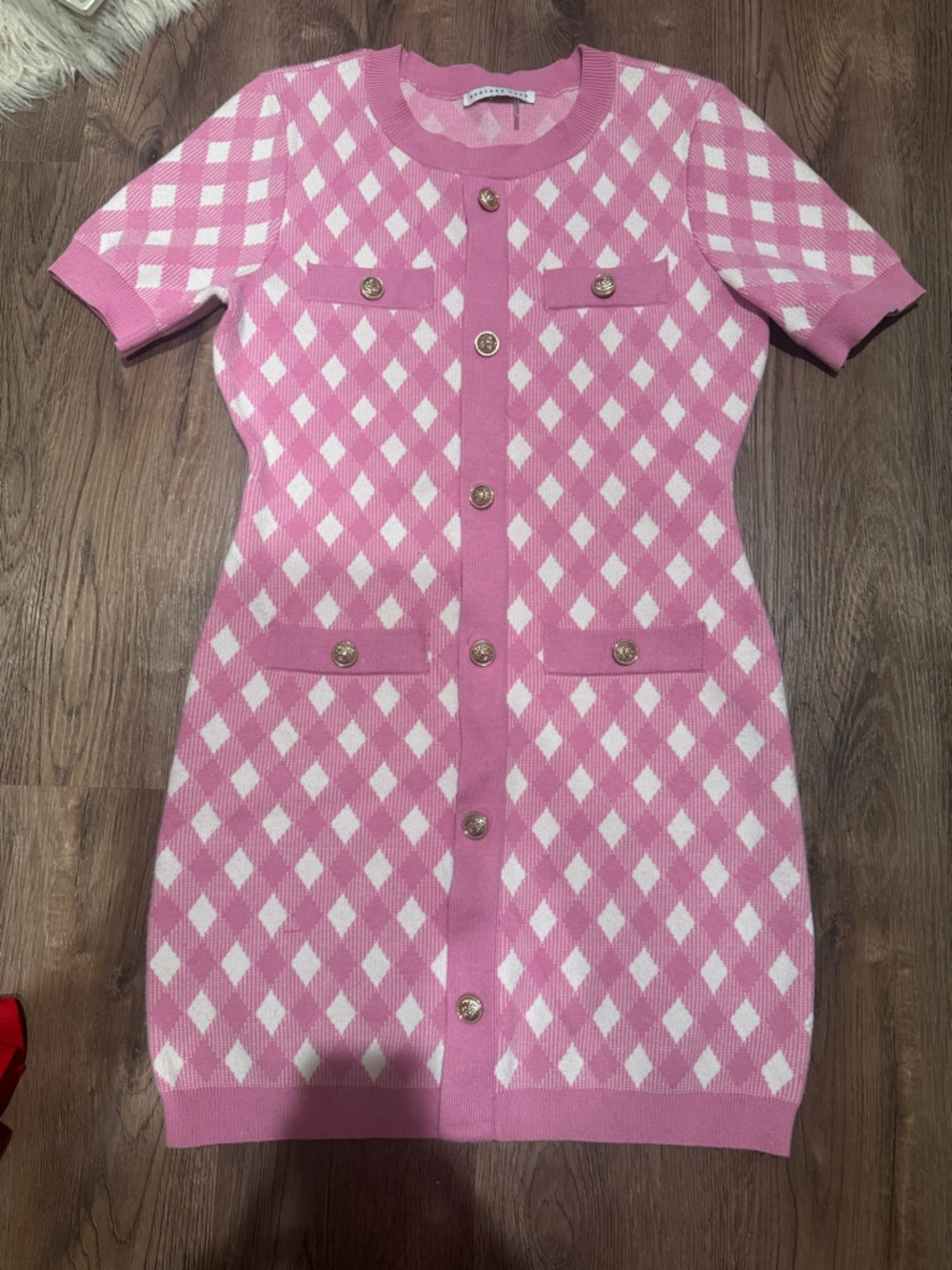 Endless Rose Pink Diamond Knit Sweater Dress